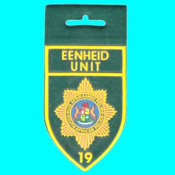 Old Police Rubberized Shoulder Flash - EENHEID 19.