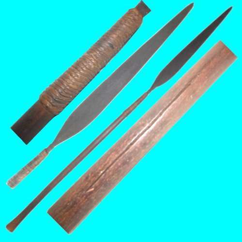 Original Zulu Warriors Stabbing Spear - "Iklwa". More than a 100 years old.