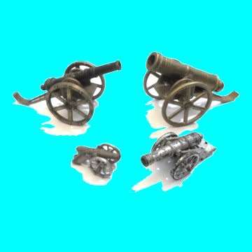 Set of 4 miniature Brass Canons.