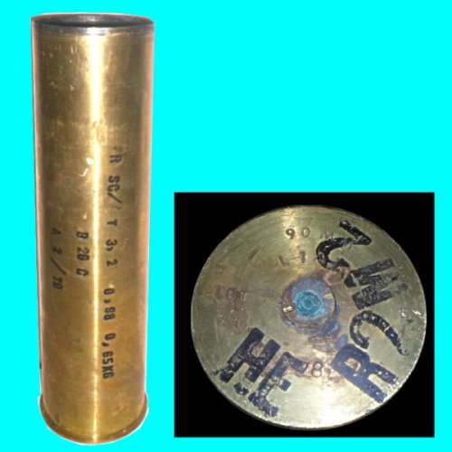 90 mm. Canon Shell Casing - Used on the Eland armoured car and Ratel personnel carrier.