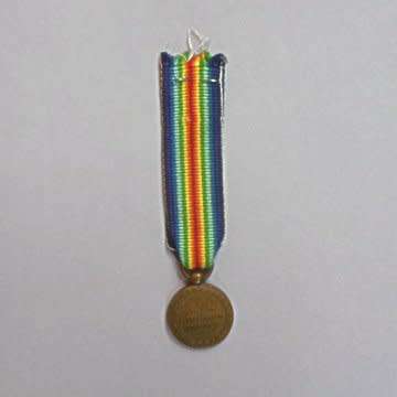 First World War Miniature Medal With Ribbon.