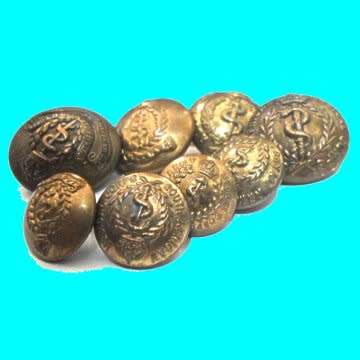 A lot of 8 S.A. Second World War Medical Corps Buttons. - All lugs intact.