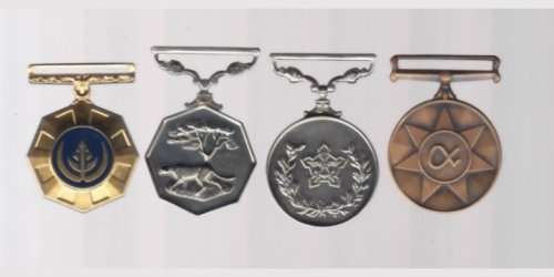 A  Group Of Four S.A.D.F Full Size Medals Without Ribbons