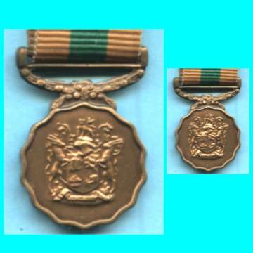 Old SA "Getroue Dienste" Medal and miniature.