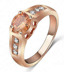 Gorgeous Cr. Champagne Diamond  in 14ct Rolled  Gold Engagement Ring (Size 9)