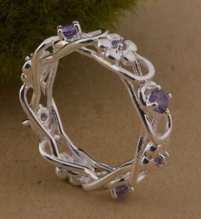 Amazing Cr. Amethyst Imported Crown  Ring (Size 8)