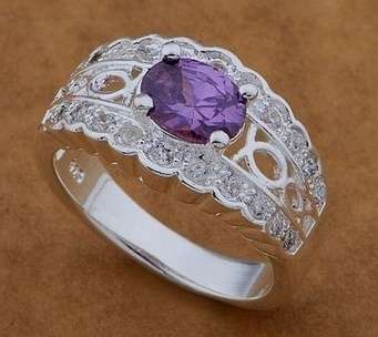 New Arrival Cr. Amethyst Awesomely set in  ** Size  8 ** Ring