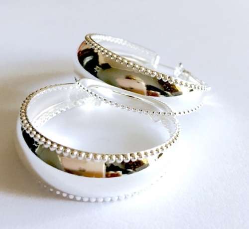 Round Hoop Earrings in 925 Sterling Silver Imported Filled With 925 Marking