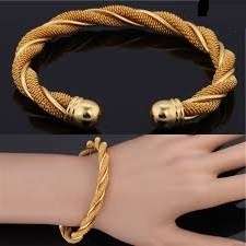 18ct Yellow Rolled Gold Open Twist Bangle