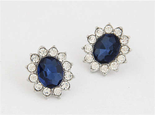 Prince Cut 925 Sterling Silver(With 925 Marking) Imported Filled Crystal Earrings