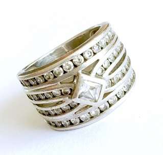 CZ Awesomely Set in Genuine 925 Sterling Silver Ring (Size 8)