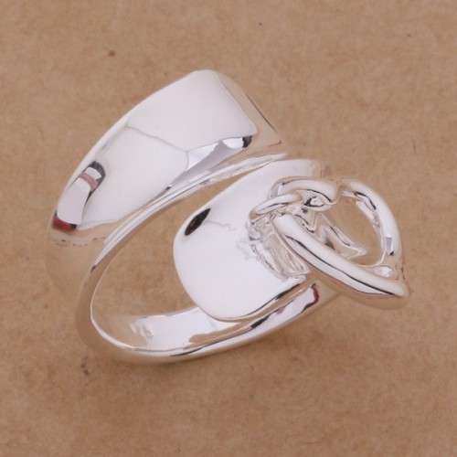 Unique 925 Sterling Silver Wrap Ring with Heart Pendant Imported Filled Ring with 925 Marking