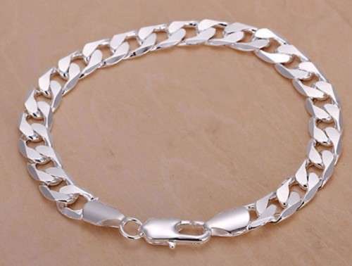 Classic  10mm 925 Sterling Silver Bracelet Unisex Imported filled jewelry