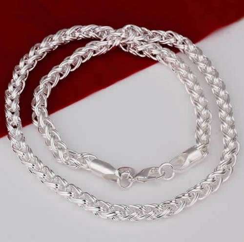 Gorgeous 6mm 925 Sterling Silver  Neck Chain Imported Filled Jewelry