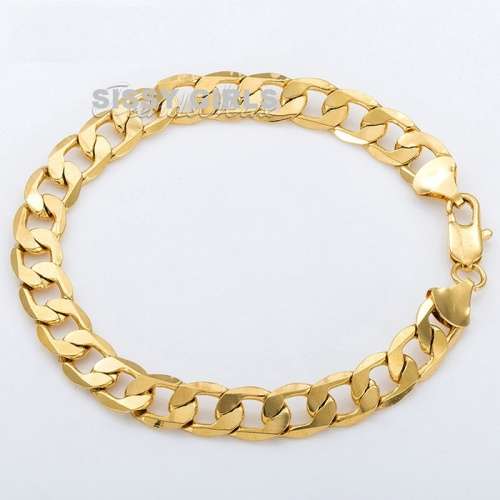 Quality Unisex 8mm 18ct Yellow Gold Filled Imported Bracelet