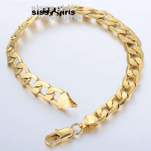 Quality Unisex 8mm 18ct Yellow Gold Filled Imported Bracelet