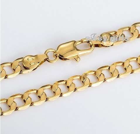 Quality Unisex 8mm 18ct Yellow Gold Filled Imported Neck Chain