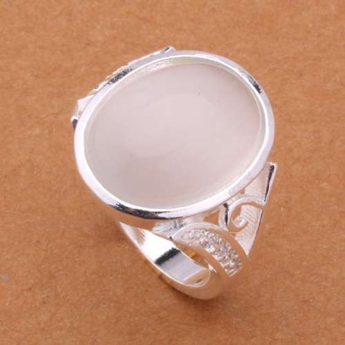 Cr. Moonstone From India Set in 925 Sterling Silver (with 925 Marking )Filled Imported Ring(Size