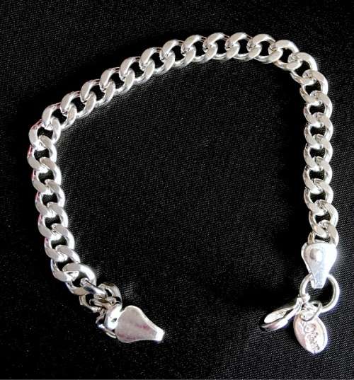 Elegant 7mm 925 Sterling Silver Unisex Bracelet Imported filled jewelry