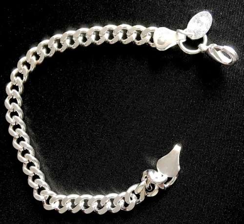Elegant 7mm 925 Sterling Silver Unisex Bracelet Imported filled jewelry