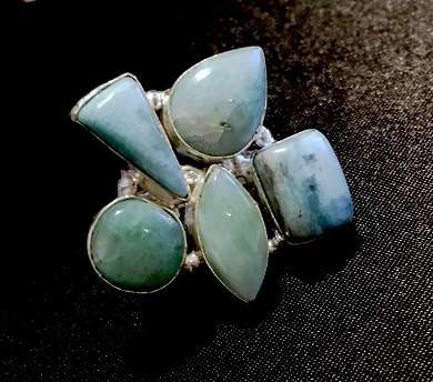 Mint Green  Aventurine Gemstone Set in 925 Sterling Silver Ring Imported Filled Jewelry