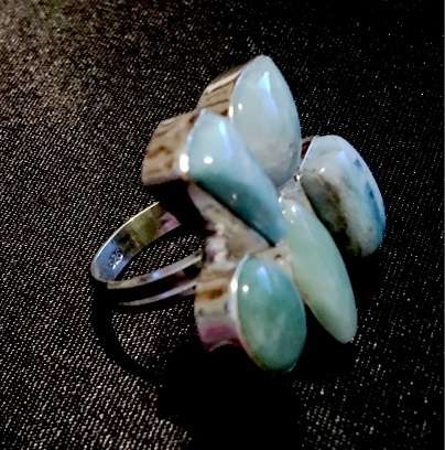 Mint Green  Aventurine Gemstone Set in 925 Sterling Silver Ring Imported Filled Jewelry