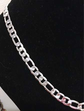 9mm 925 STERLING SILVER PREMIUM QUALITY FIGARO LINK CHAIN NECKLACE FILLED