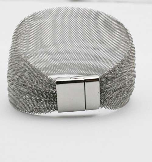 Gorgeous 925 Sterling Silver Mesh Bangle/Bracelet Imported Filled Jewelry