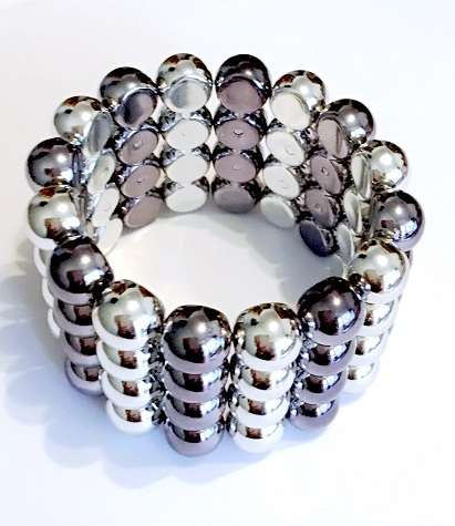 Eye Catching  4-Strand Stretch, Acrylic Pearl  Bracelet