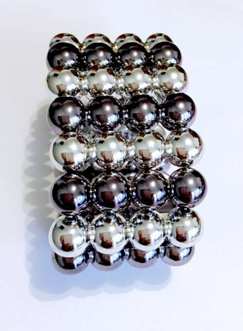 Eye Catching  4-Strand Stretch, Acrylic Pearl  Bracelet