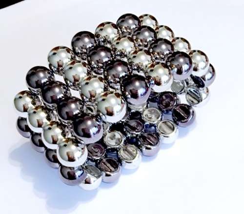 Eye Catching  4-Strand Stretch, Acrylic Pearl  Bracelet