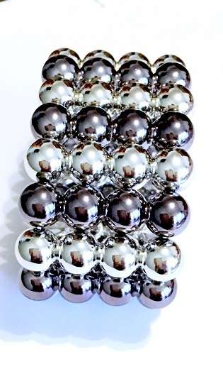 Eye Catching  4-Strand Stretch, Acrylic Pearl  Bracelet