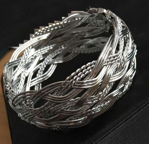 Classy 33mm 925 Sterling Silver Imported Bracelet/Bangle Filled Jewelry