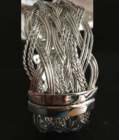 Classy 33mm 925 Sterling Silver Imported Bracelet/Bangle Filled Jewelry