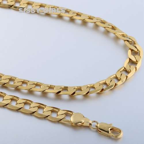 Quality Unisex 8mm 18ct Yellow Gold Filled Imported Neck Chain