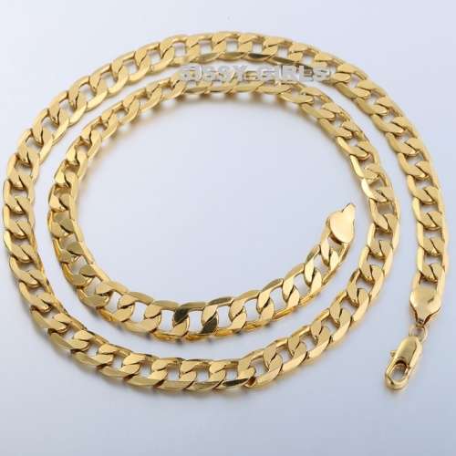 Quality Unisex 8mm 18ct Yellow Gold Filled Imported Neck Chain