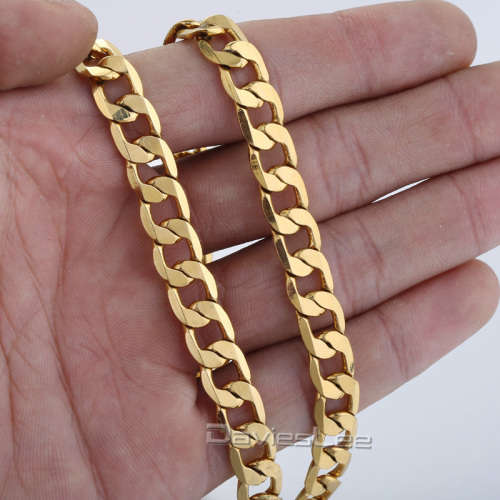 Quality Unisex 8mm 18ct Yellow Gold Filled Imported Neck Chain