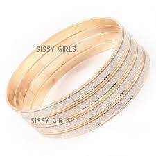 **Wow** 5mm Silver or Gold Glitter Double Imported Bangles