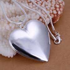 Sparkling Heart Shape Locket with 925 Sterling Silver Imported Filled Neck Chain