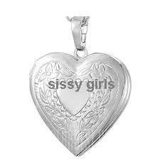 Sparkling Heart Shape Locket with 925 Sterling Silver Imported Filled Neck Chain
