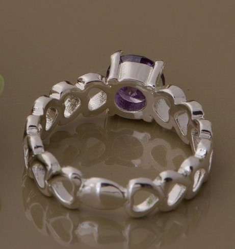 Dazzling Cr Amethyst Set in 925 Sterling Silver Imported Filled Ring