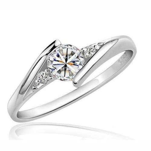 Adorable Sim Diamond in 925 Sterling Silver Ring imported Filled