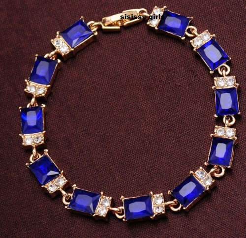 Glamorous Cr. Amethyst in 18ct Yellow Rolled Gold Tennis Bracelet