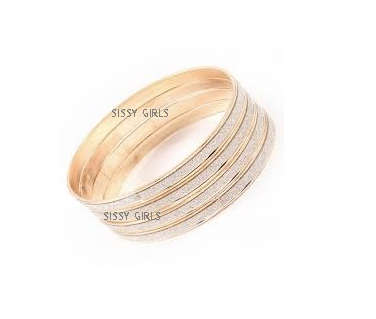 **Wow** 5mm Silver or Gold Glitter Double Imported Bangles