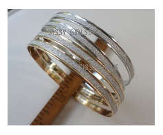 **Wow** 5mm Silver or Gold Glitter Double Imported Bangles