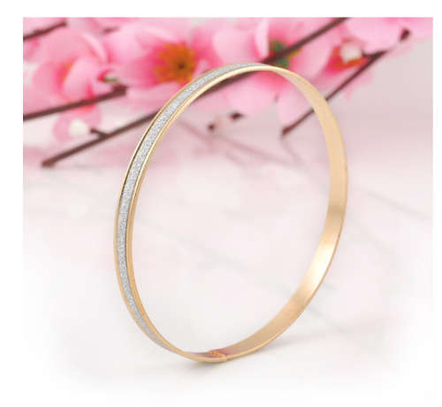 **Wow** 5mm Silver or Gold Glitter Double Imported Bangles
