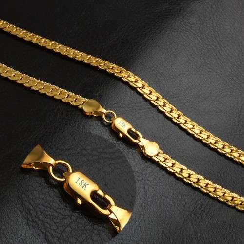 Quality Unisex 8mm 18ct Yellow Gold Filled Imported Neck Chain