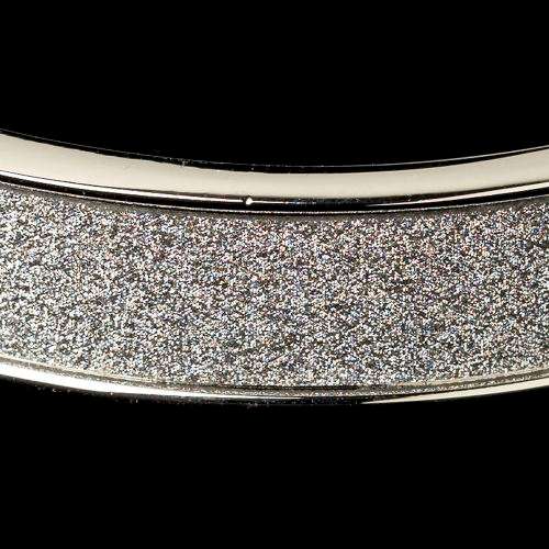 Gorgeous High Fashion 2 x Silver Bangle with Glitter Inlay