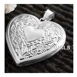 Sparkling Heart Shape Locket with 925 Sterling Silver Imported Filled Neck Chain