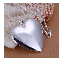 Sparkling Heart Shape Locket with 925 Sterling Silver Imported Filled Neck Chain